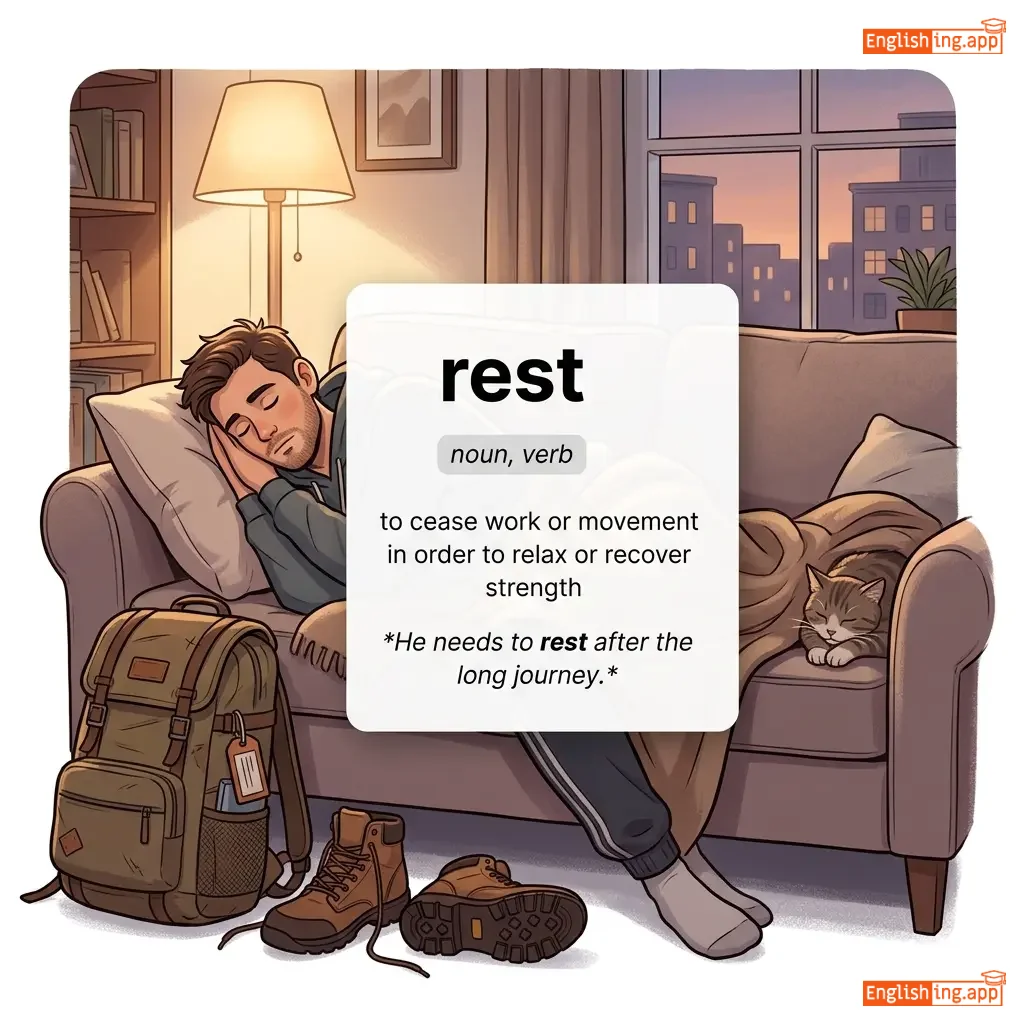 rest definition card — visual illustration of the meaning