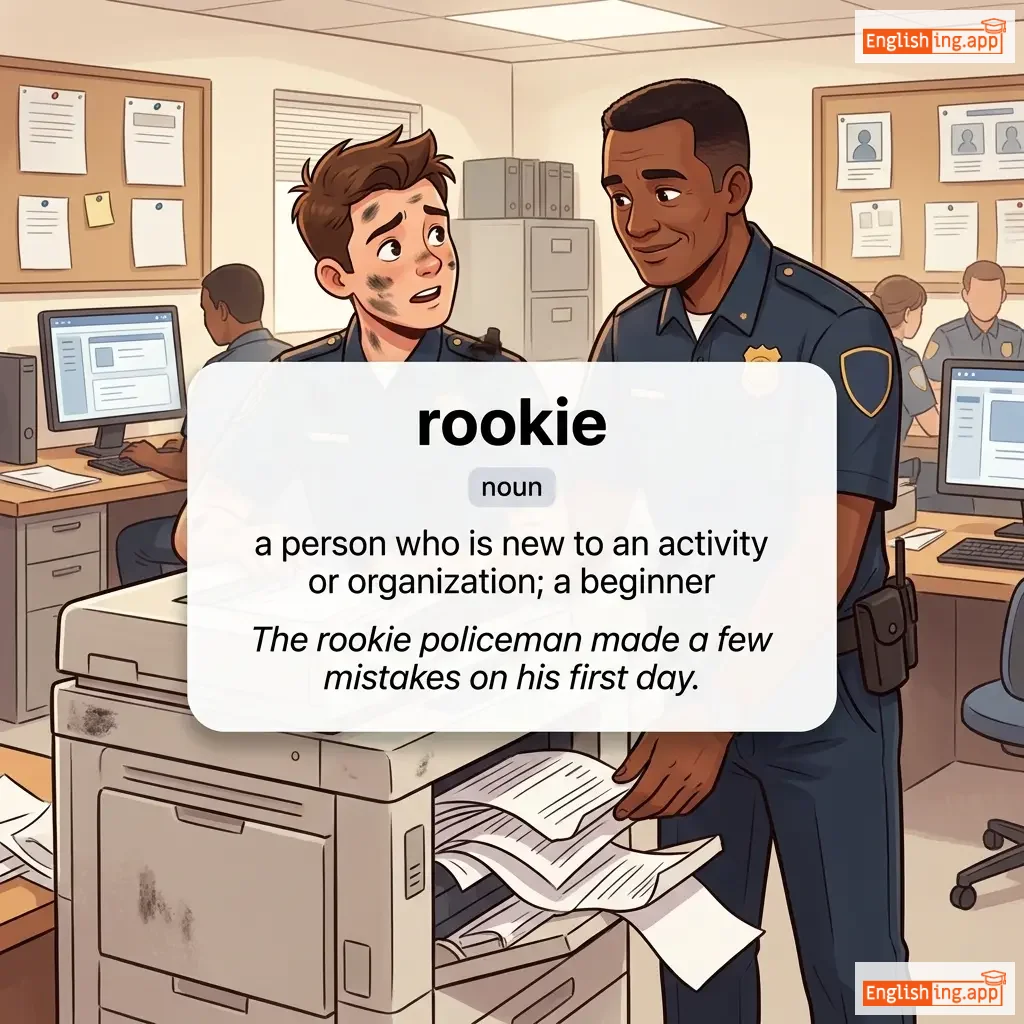 rookie definition card — visual illustration of the meaning