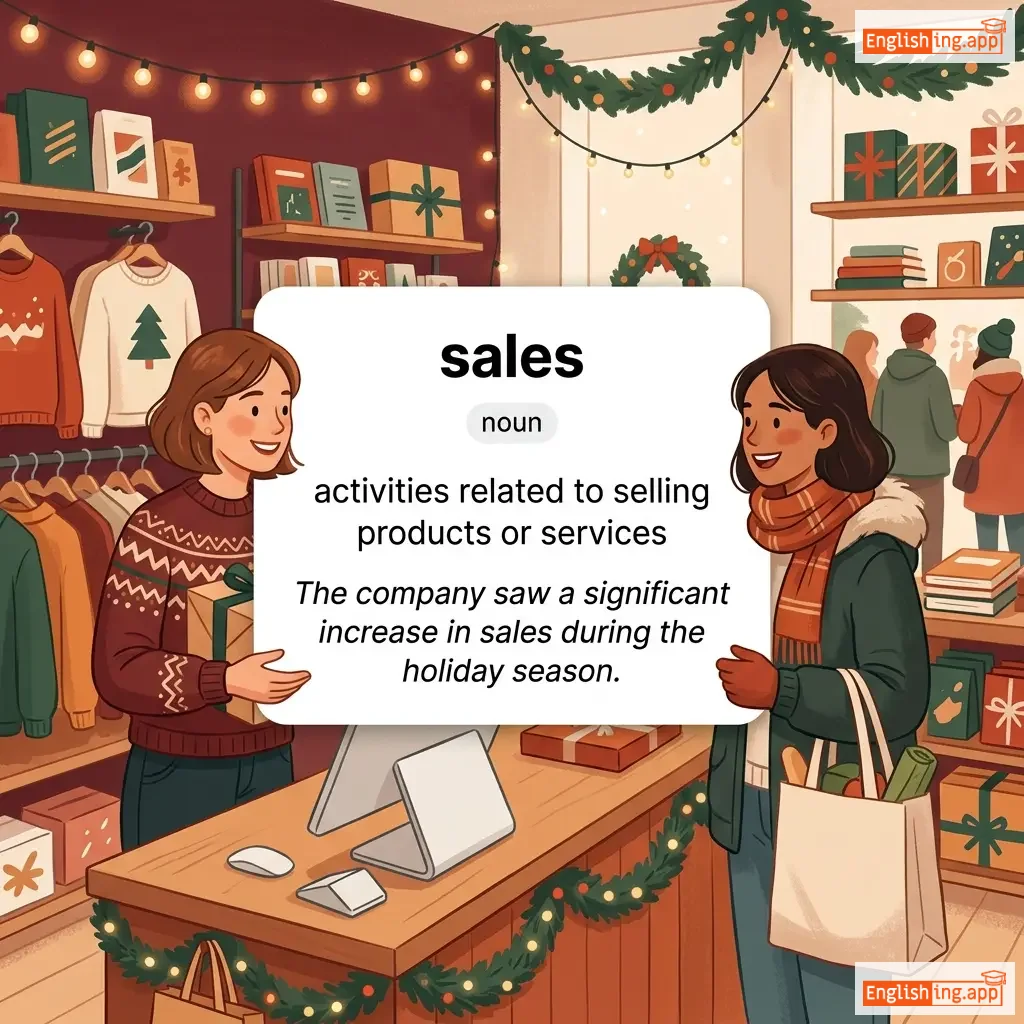 sales definition card — visual illustration of the meaning