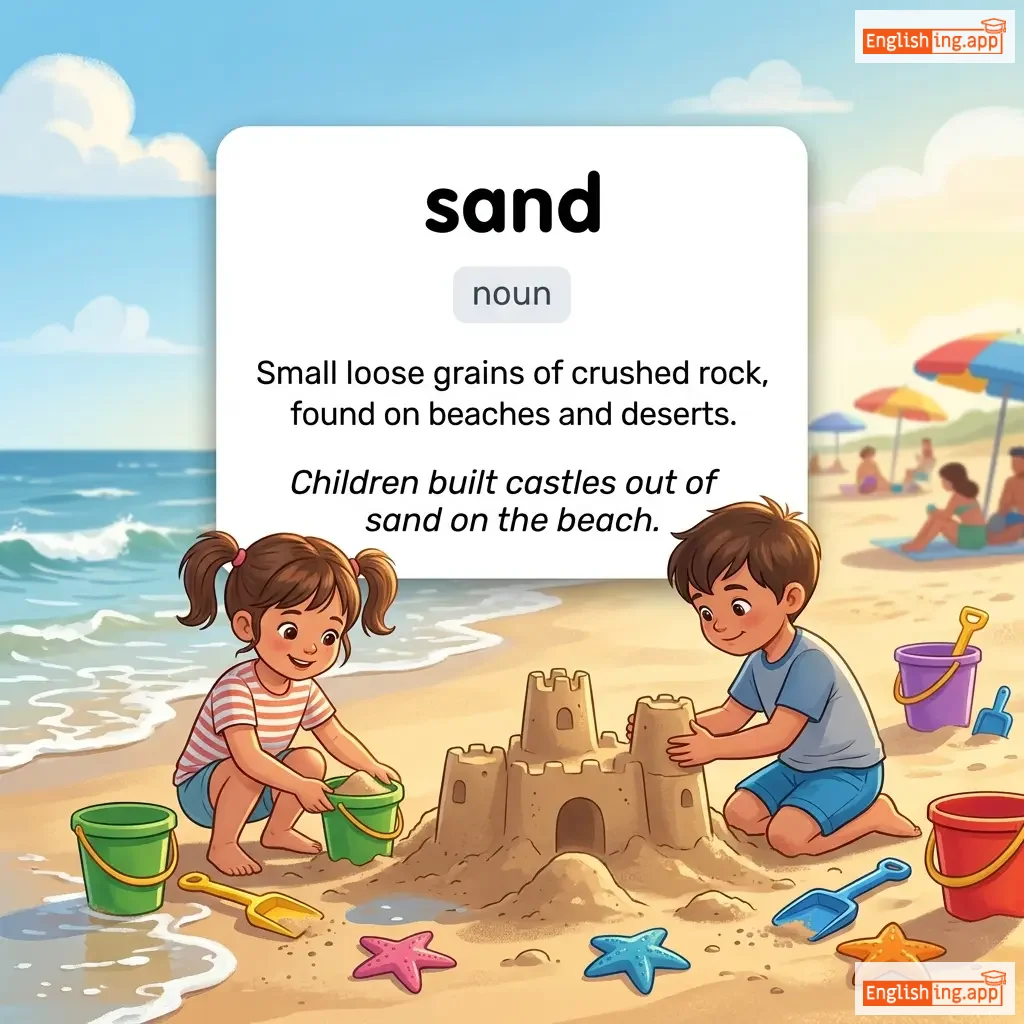 sand definition card — visual illustration of the meaning