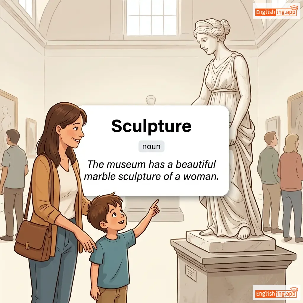 Sculpture definition card — visual illustration of the meaning