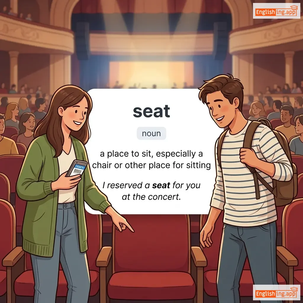 seat definition card — visual illustration of the meaning