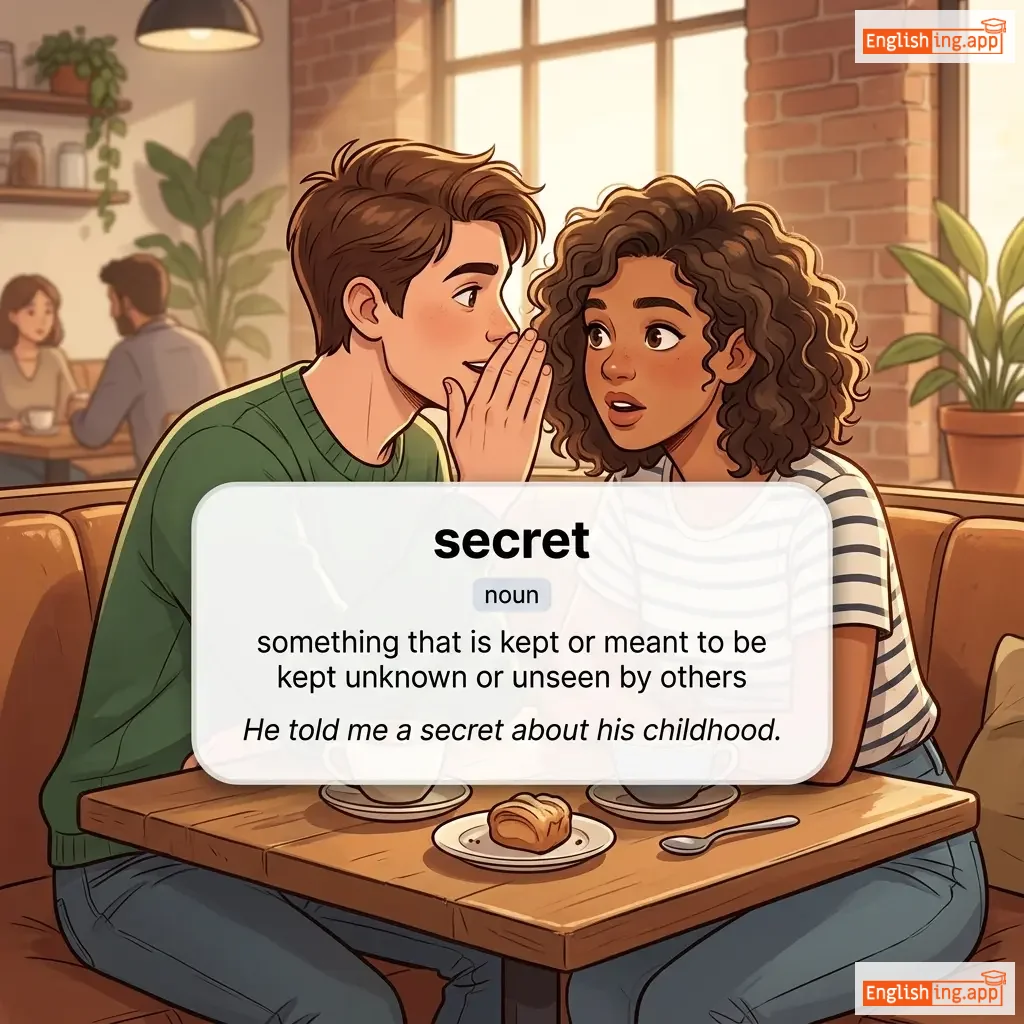 secret definition card — visual illustration of the meaning