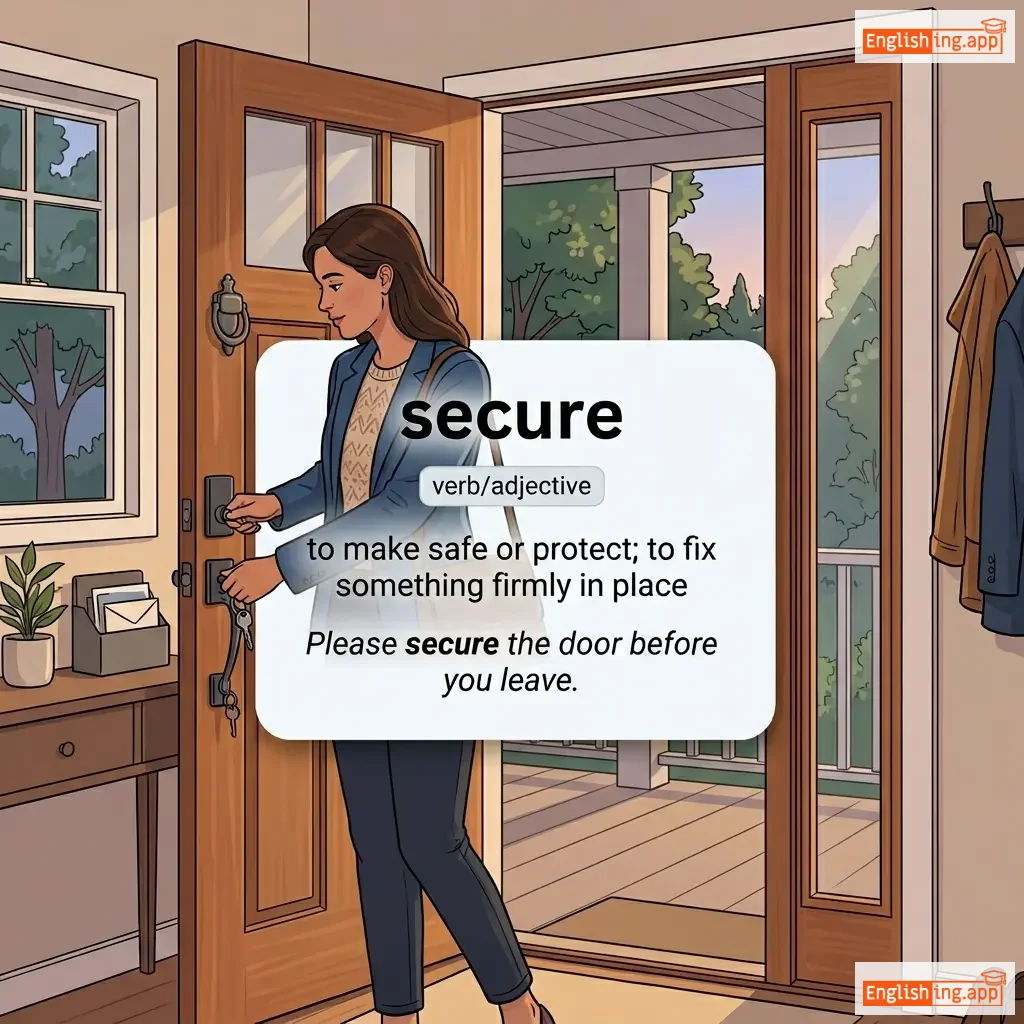 secure definition card — visual illustration of the meaning