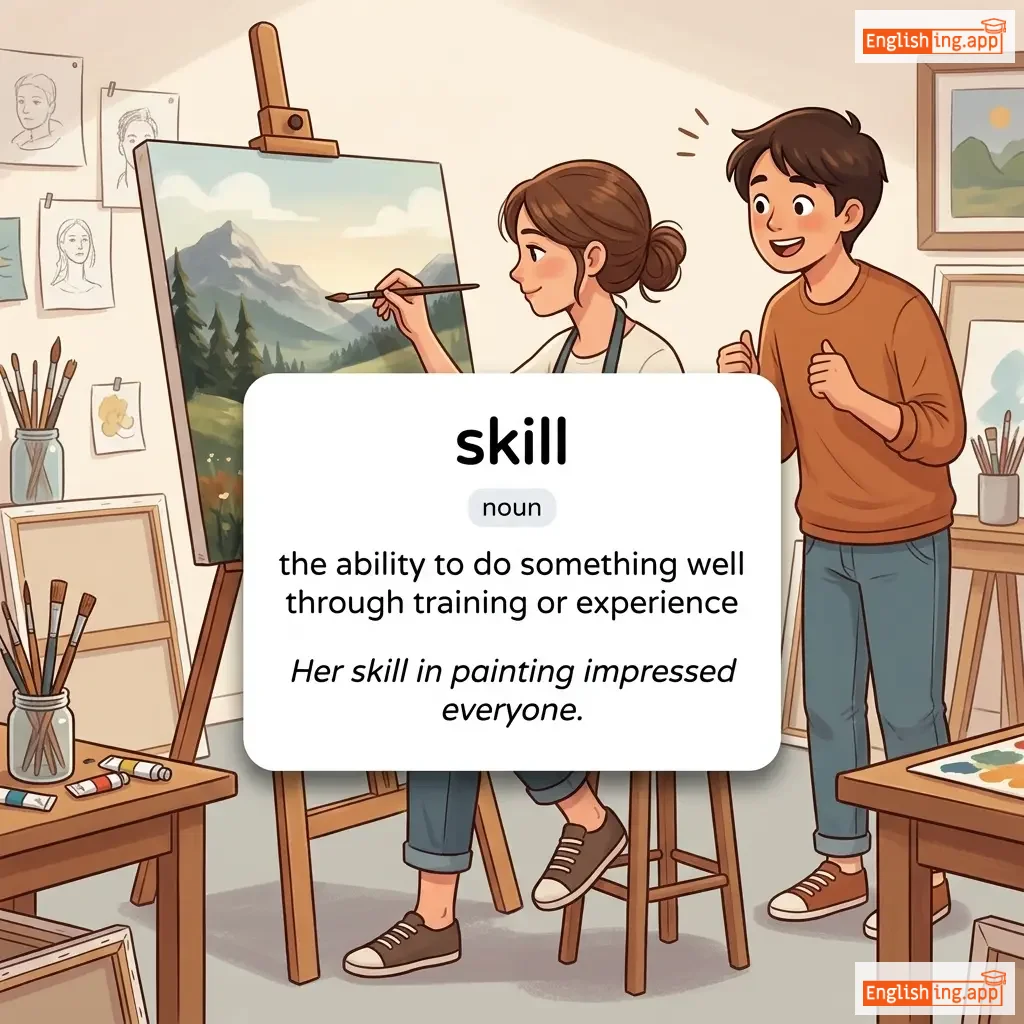 skill definition card — visual illustration of the meaning