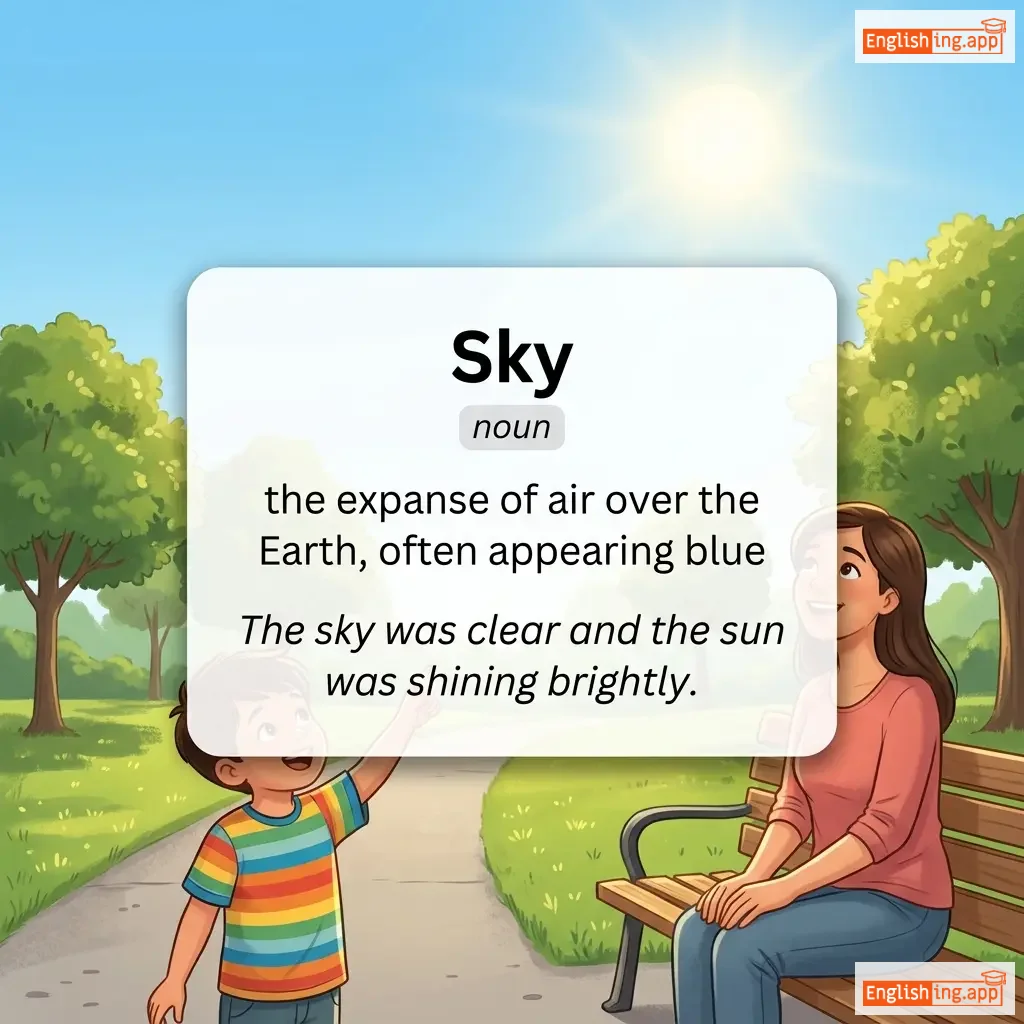 Sky definition card — visual illustration of the meaning