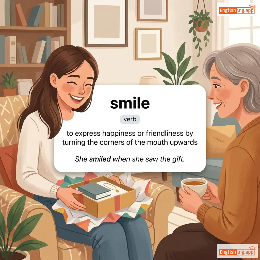 smile definition card — visual illustration of the meaning