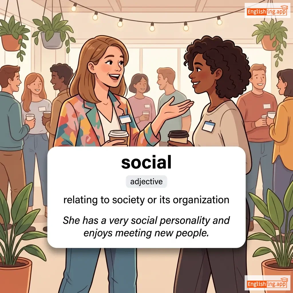 social definition card — visual illustration of the meaning