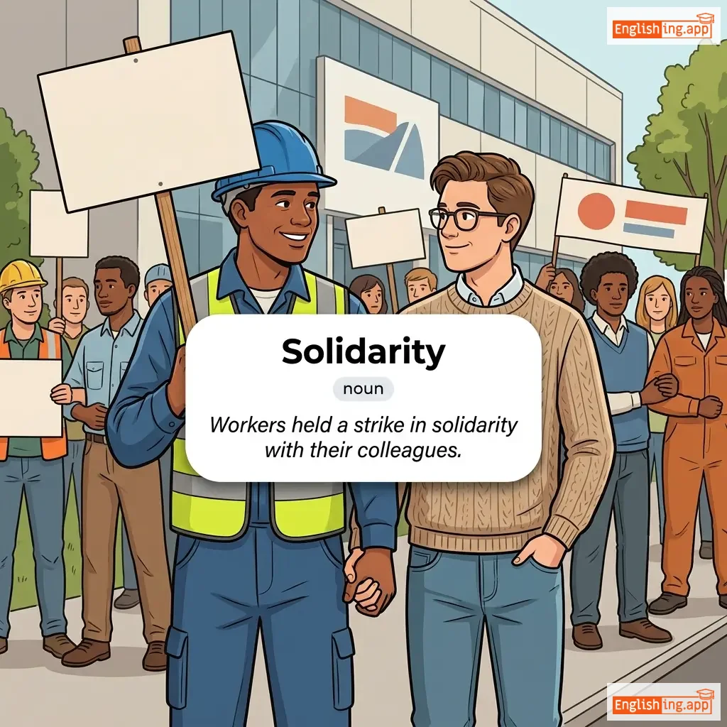 Solidarity definition card — visual illustration of the meaning