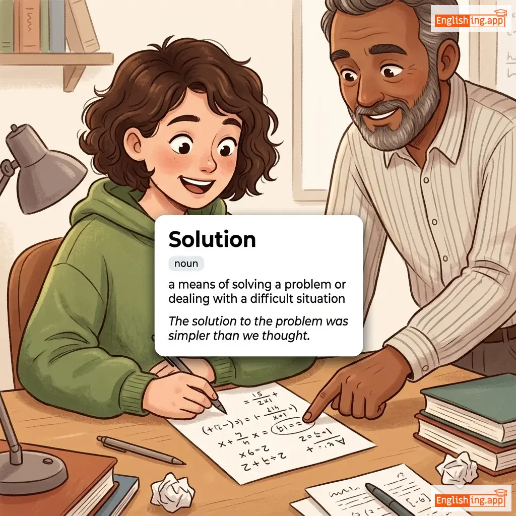 Solution definition card — visual illustration of the meaning
