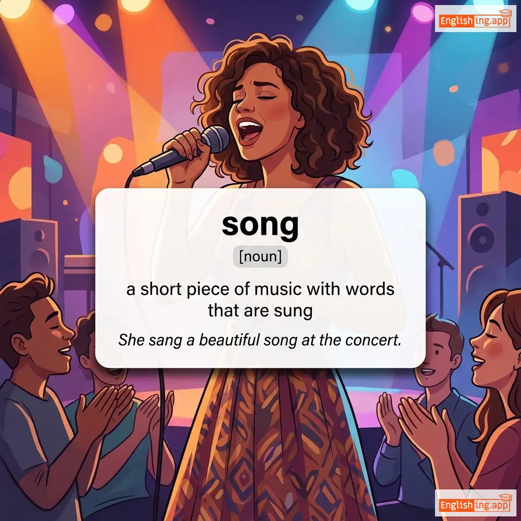 song definition card — visual illustration of the meaning