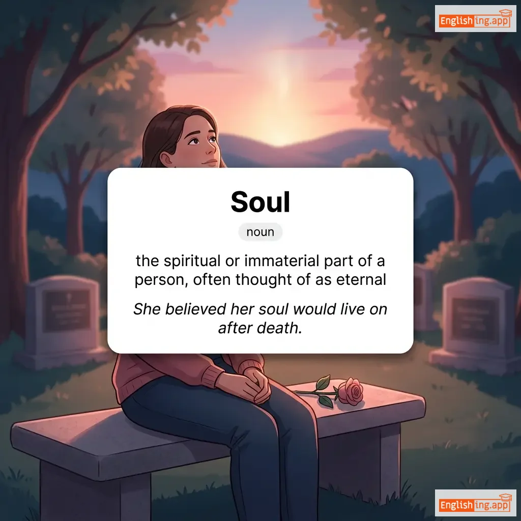 Soul definition card — visual illustration of the meaning