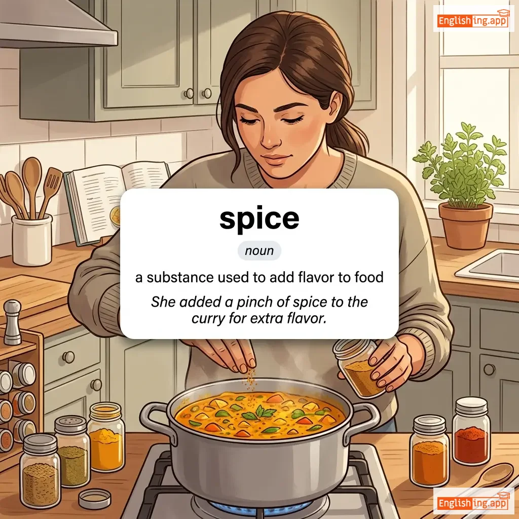 spice definition card — visual illustration of the meaning