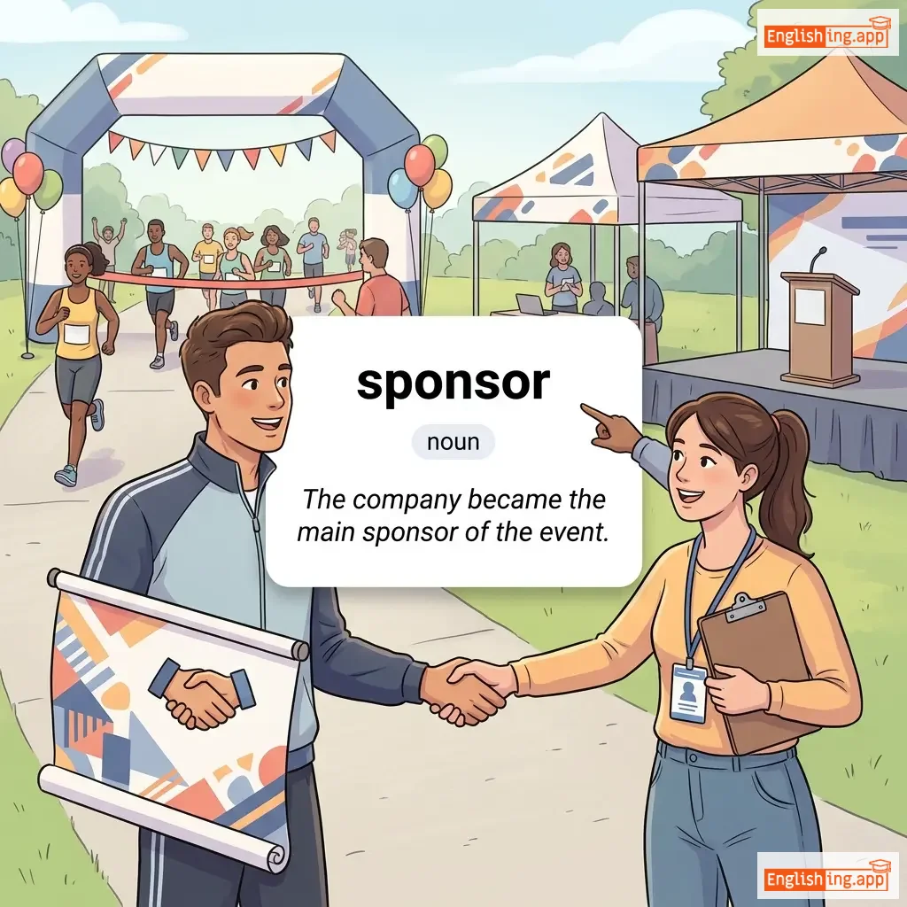 sponsor definition card — visual illustration of the meaning