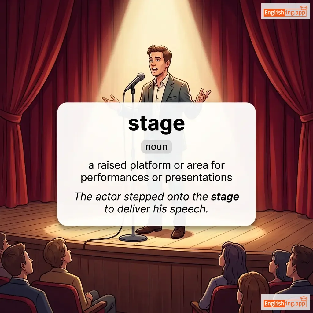 stage definition card — visual illustration of the meaning
