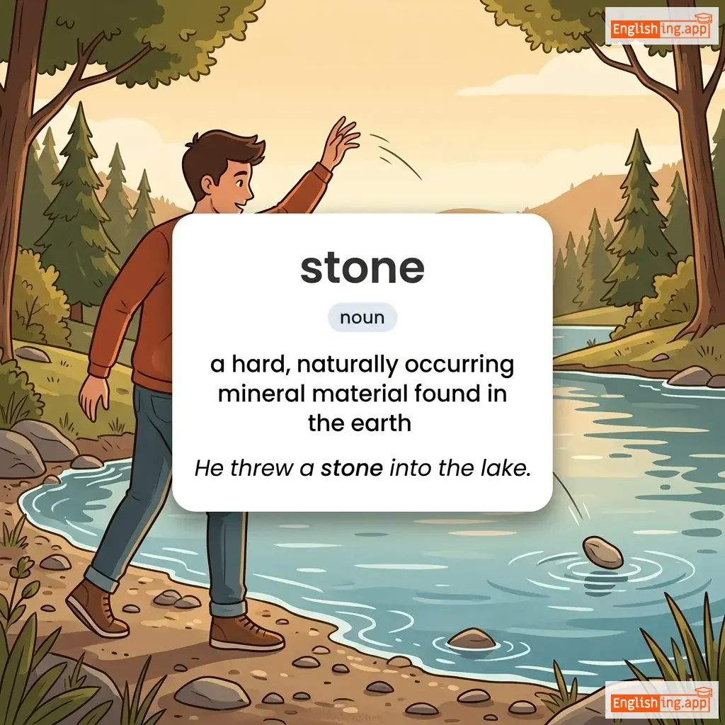 stone definition card — visual illustration of the meaning