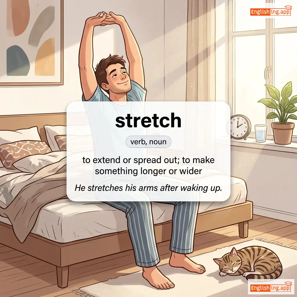 stretch definition card — visual illustration of the meaning