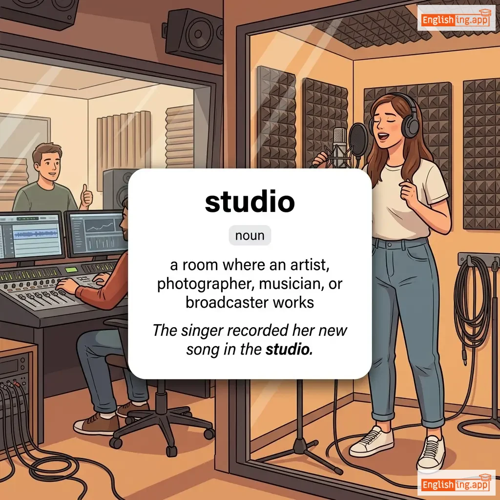 studio definition card — visual illustration of the meaning