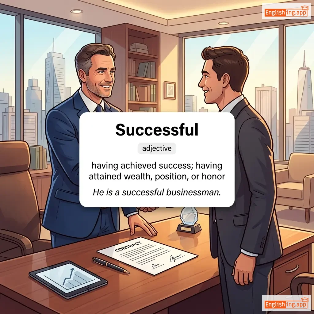 Successful definition card — visual illustration of the meaning