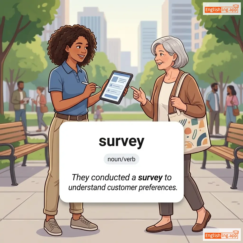 survey definition card — visual illustration of the meaning