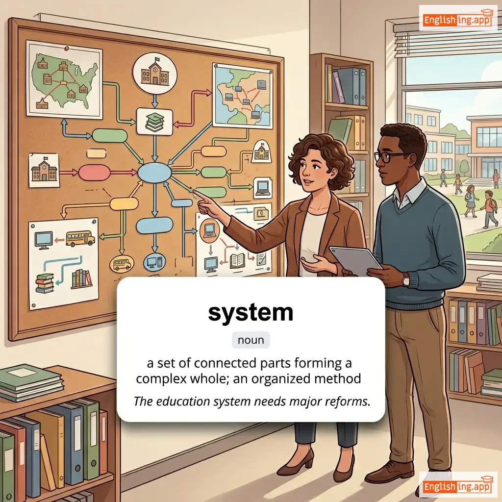 system definition card — visual illustration of the meaning