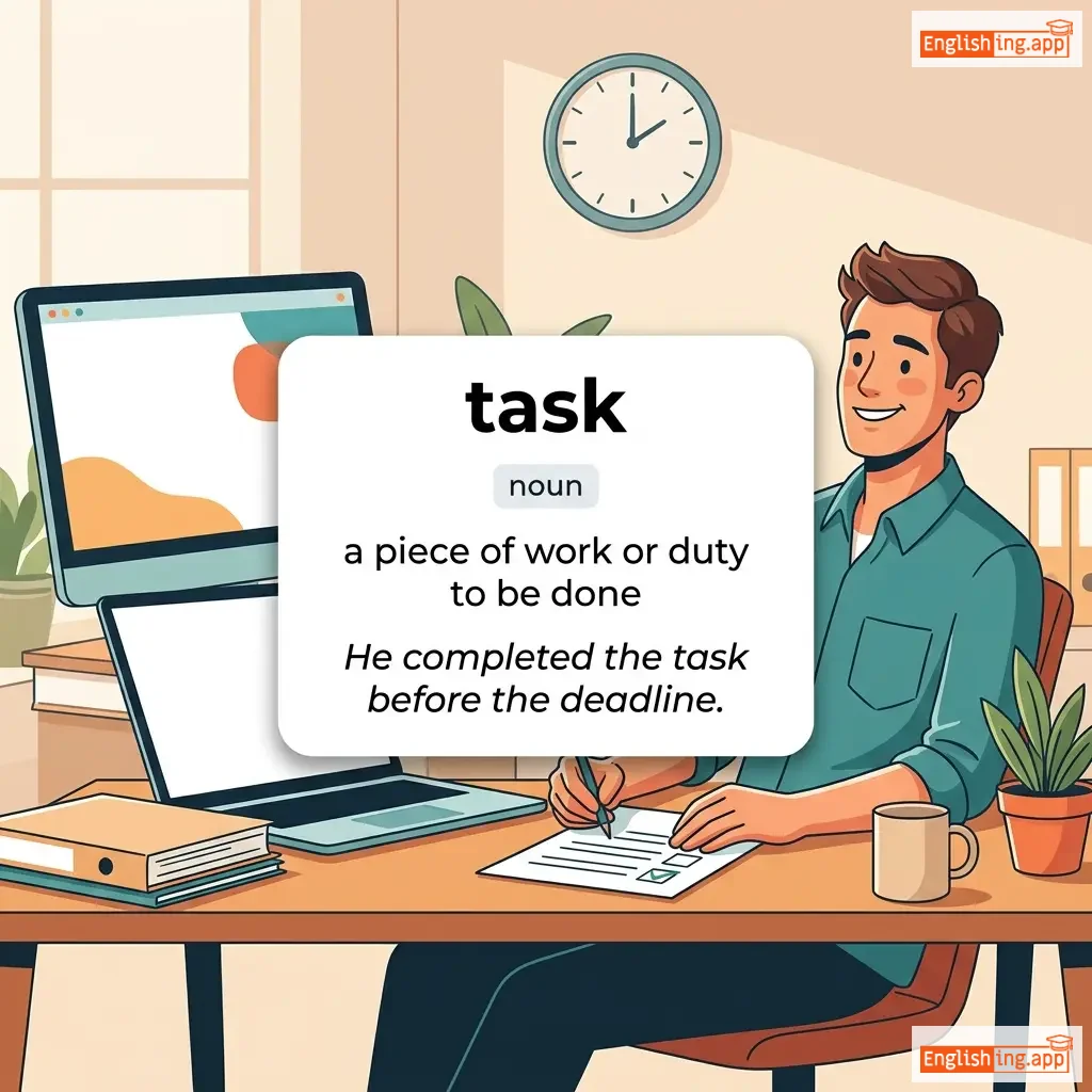 task definition card — visual illustration of the meaning