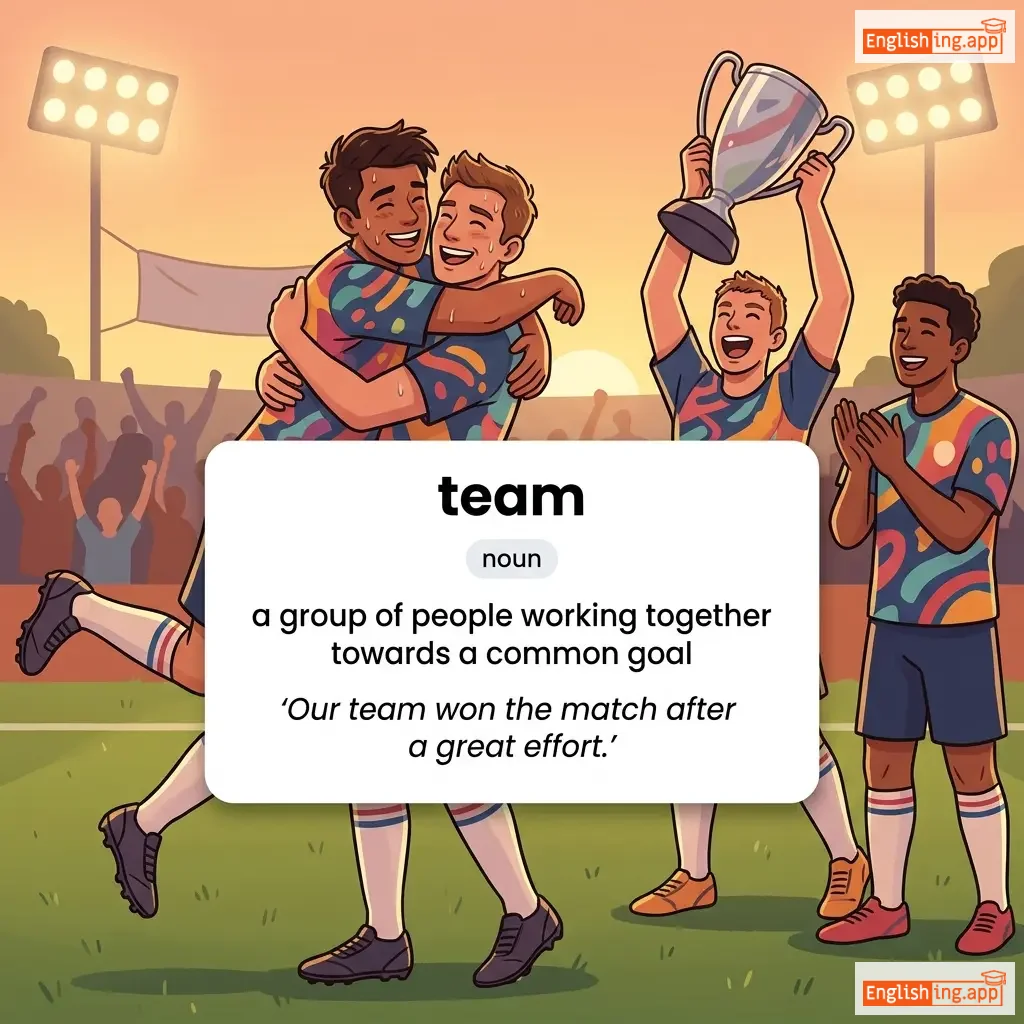 team definition card — visual illustration of the meaning
