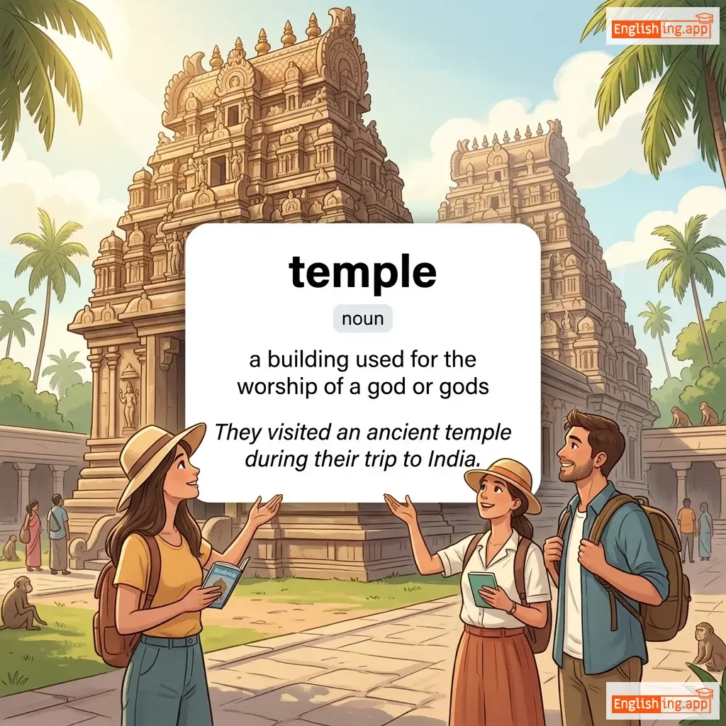 temple definition card — visual illustration of the meaning