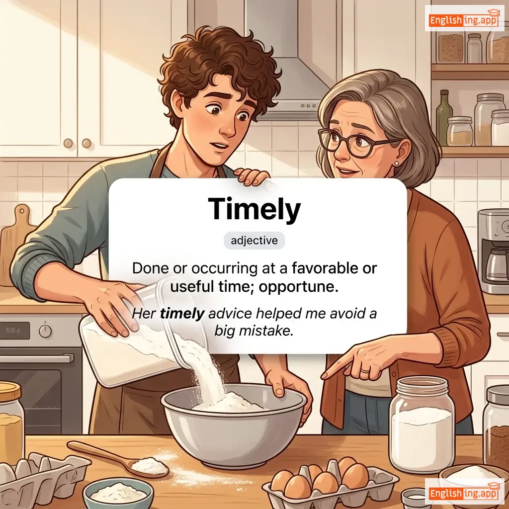 Timely definition card — visual illustration of the meaning