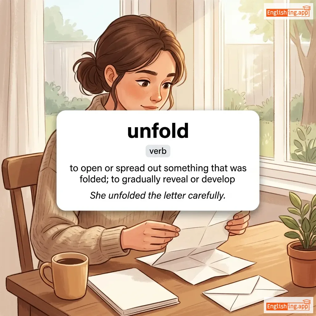 unfold definition card — visual illustration of the meaning