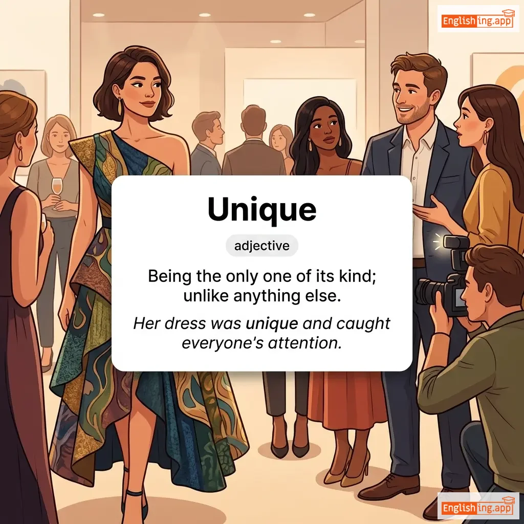 Unique definition card — visual illustration of the meaning