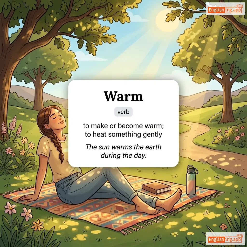 Warm definition card — visual illustration of the meaning