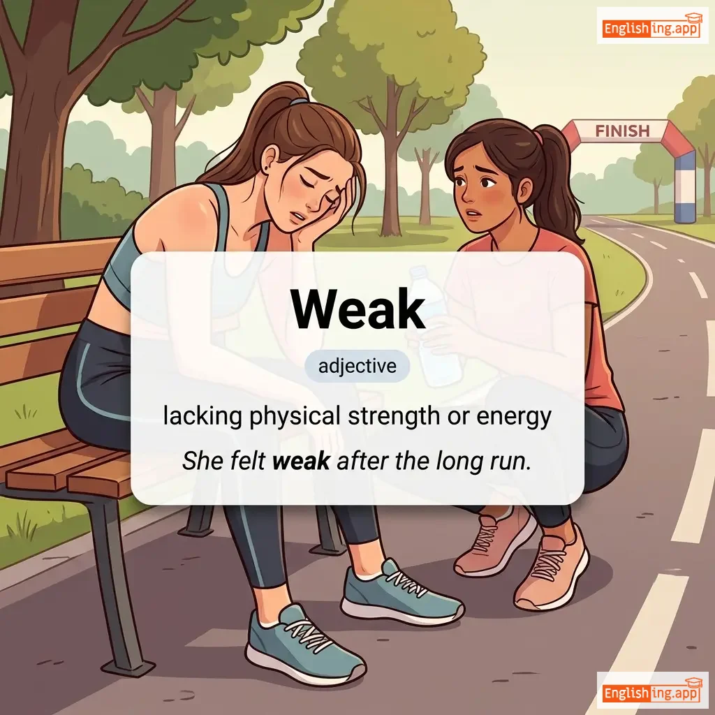 Weak definition card — visual illustration of the meaning