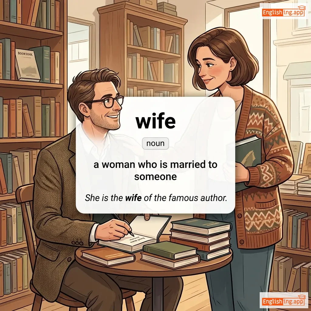 wife definition card — visual illustration of the meaning