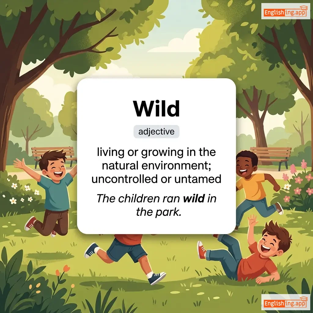 Wild definition card — visual illustration of the meaning