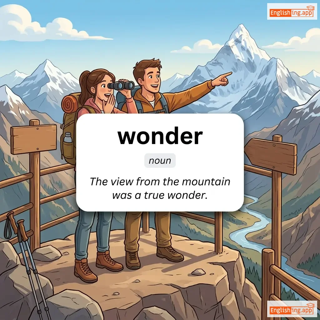 wonder definition card — visual illustration of the meaning