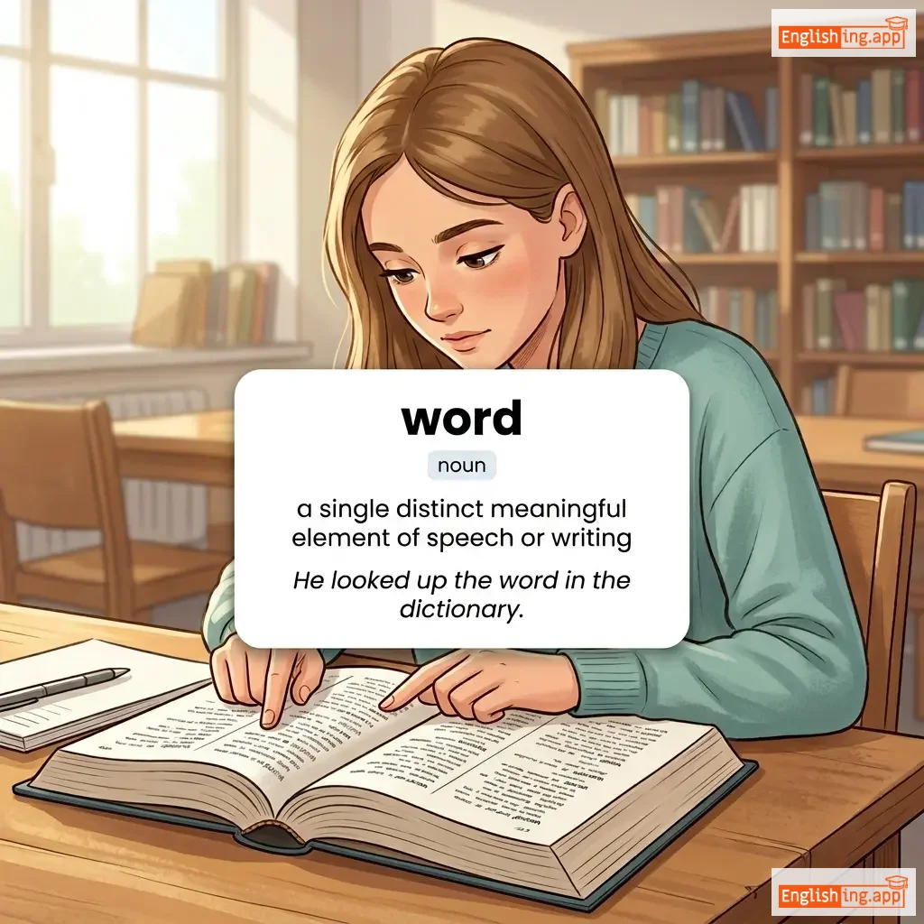 word definition card — visual illustration of the meaning