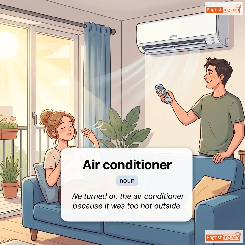 Air conditioner definition card — visual illustration of the meaning