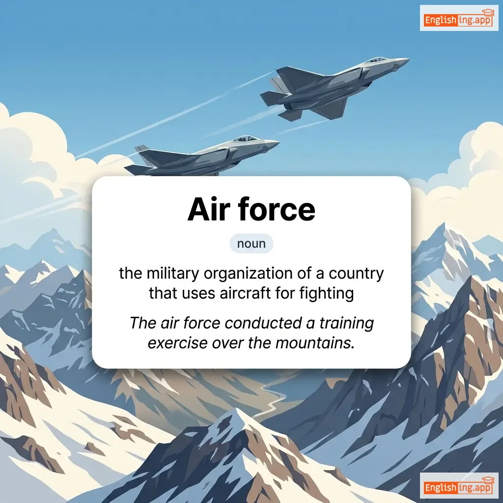 Air force definition card — visual illustration of the meaning