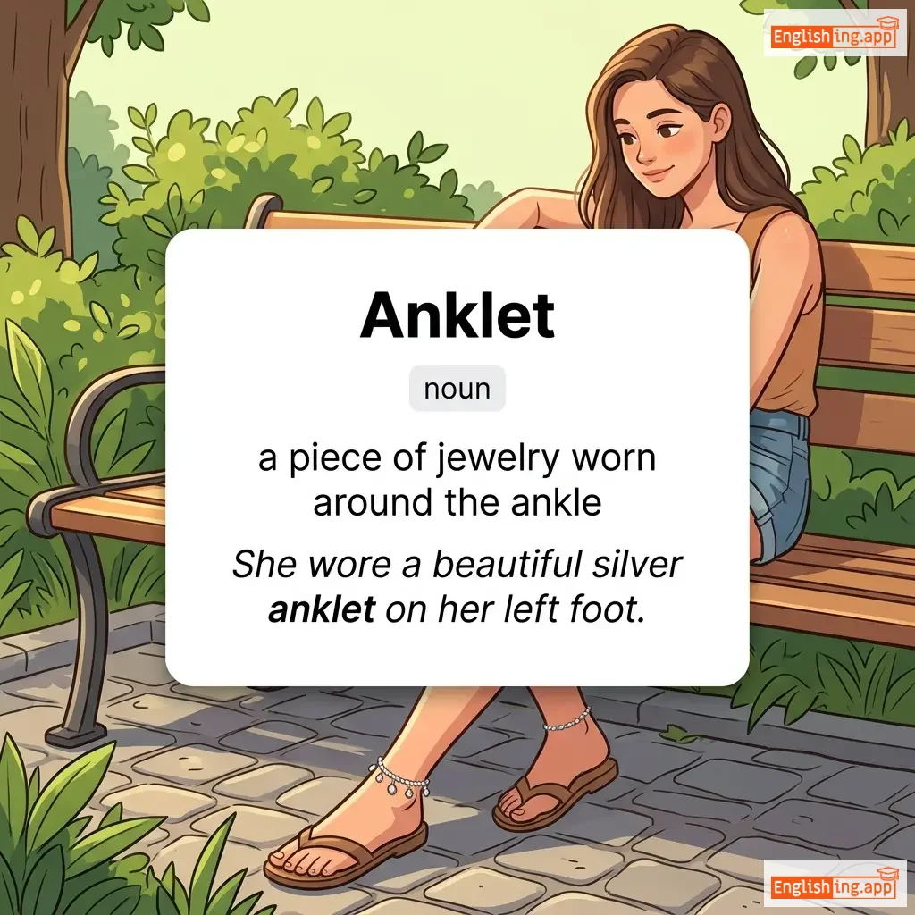 Anklet definition card — visual illustration of the meaning