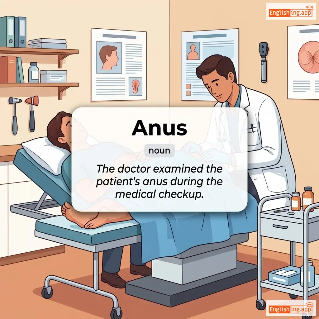 Anus definition card — visual illustration of the meaning
