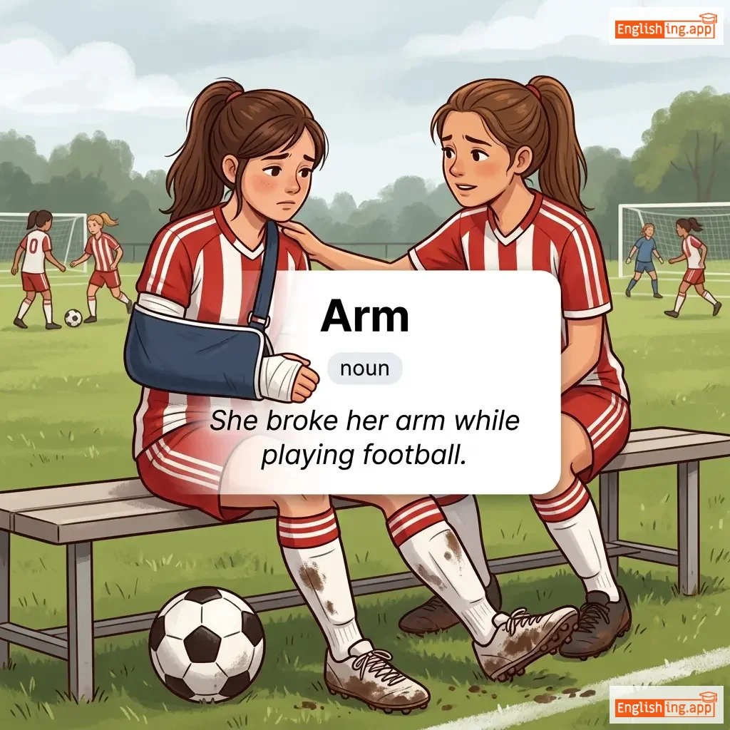 Arm definition card — visual illustration of the meaning