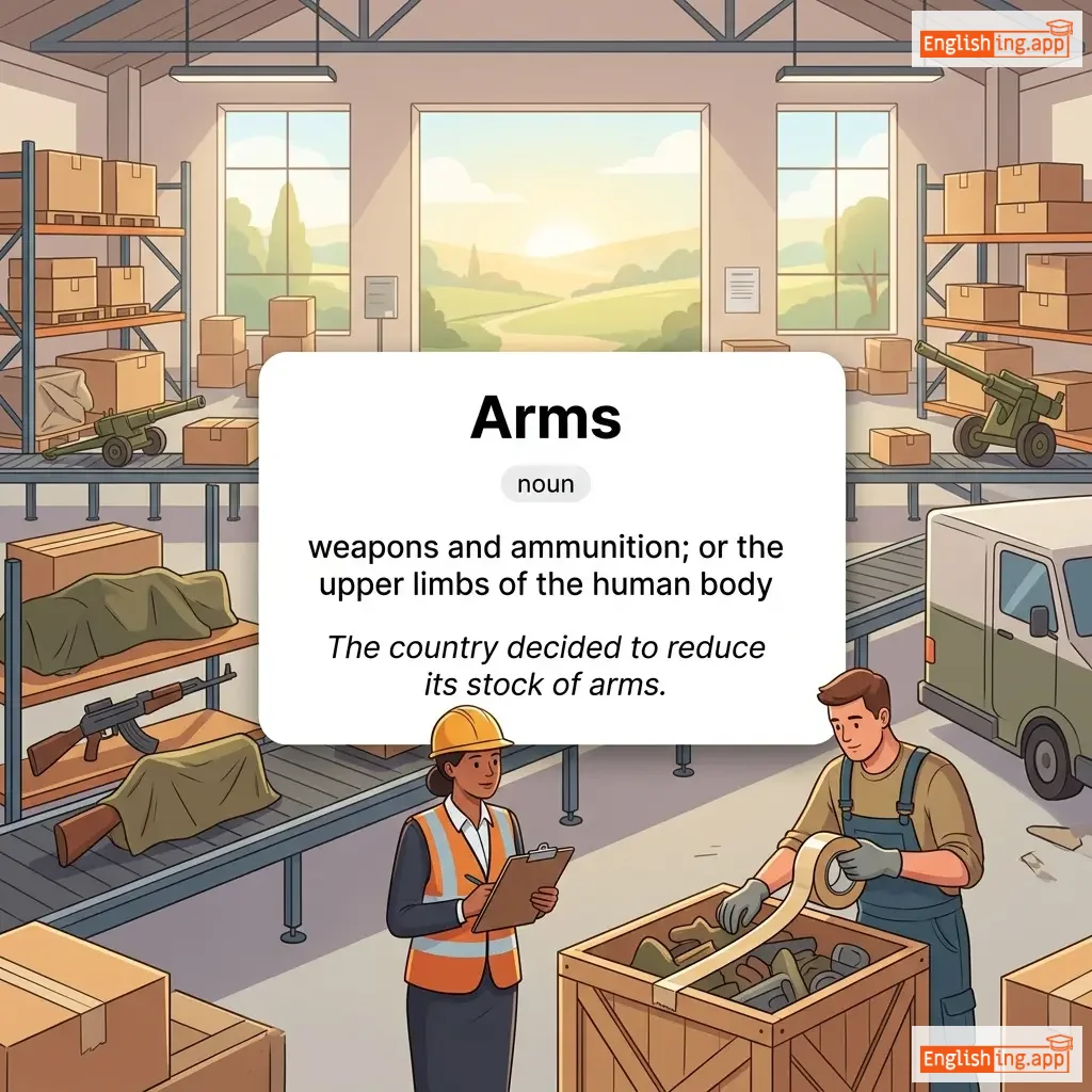 Arms definition card — visual illustration of the meaning
