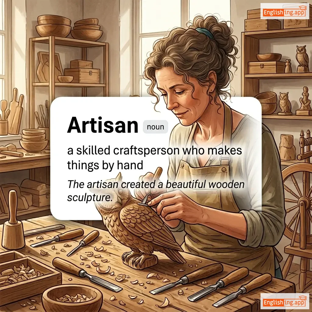 Artison definition card — visual illustration of the meaning