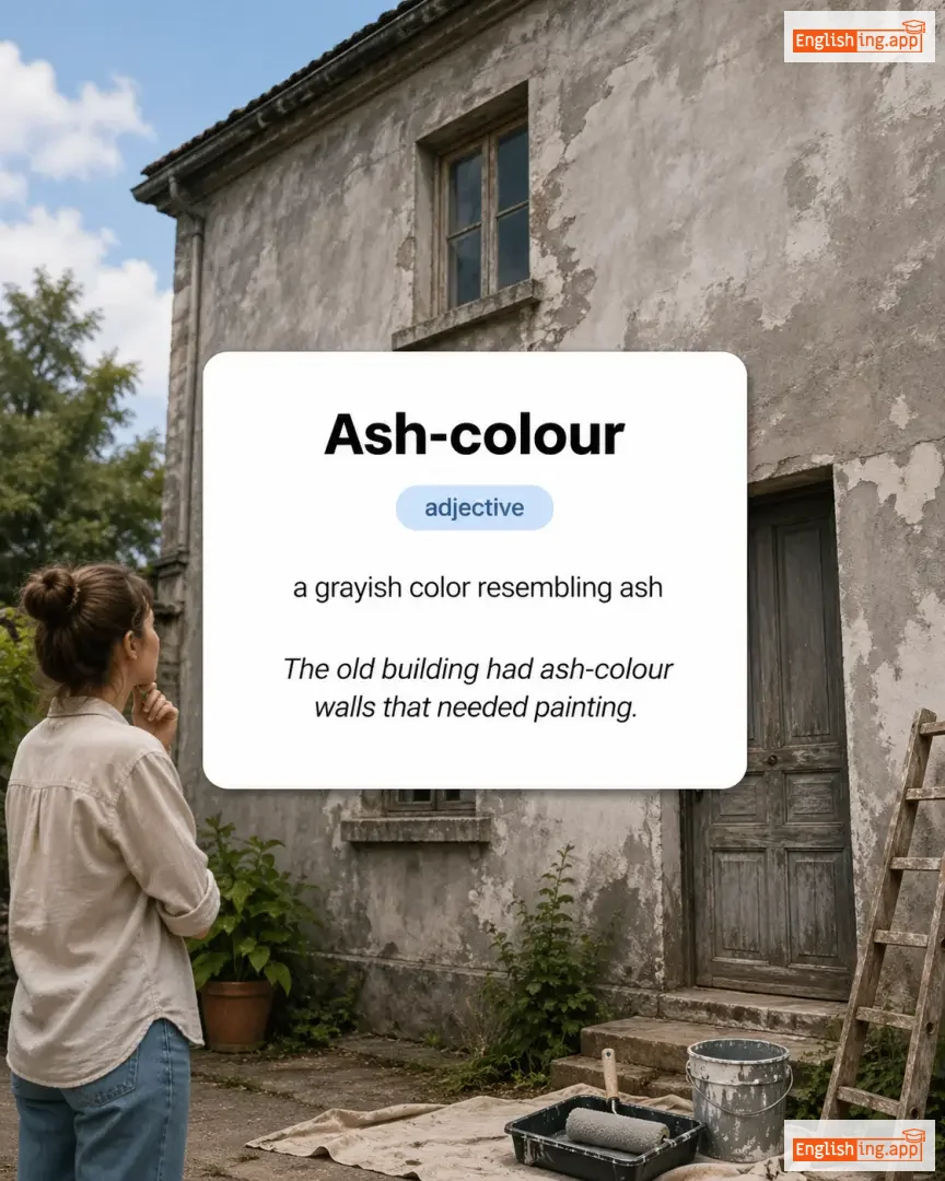 Ash-colour definition card — visual illustration of the meaning