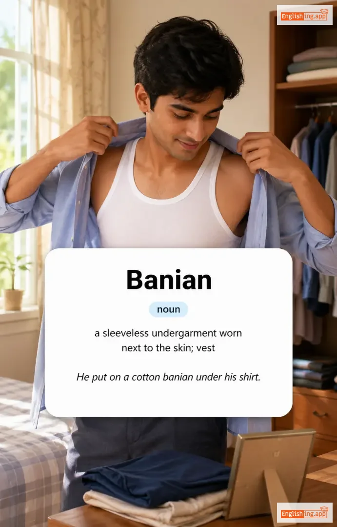 Banian definition card — visual illustration of the meaning