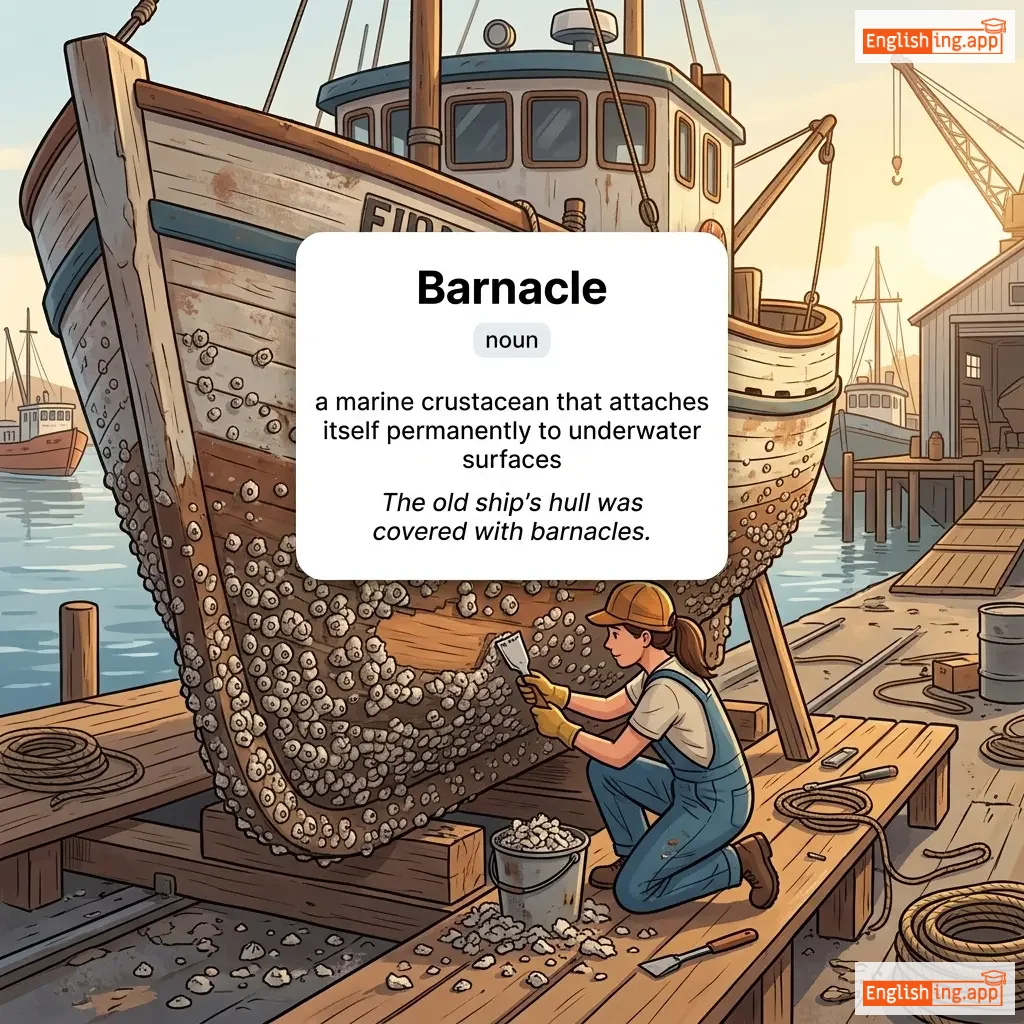 Barnacle definition card — visual illustration of the meaning