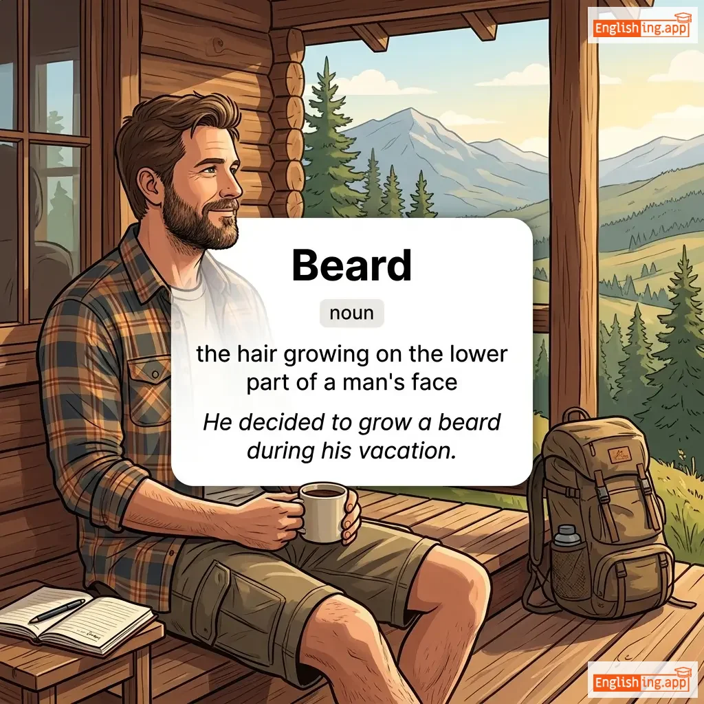 Beard definition card — visual illustration of the meaning