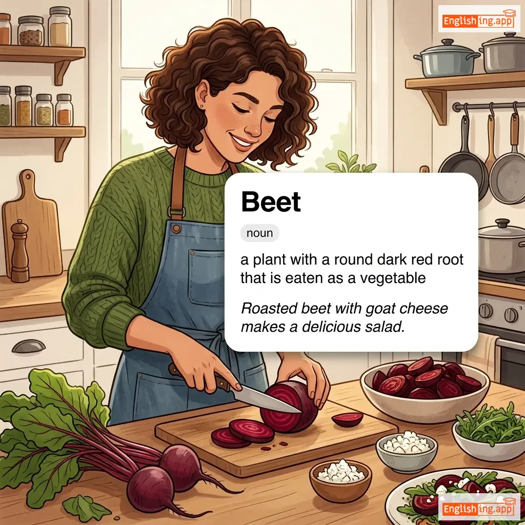 Beet definition card — visual illustration of the meaning