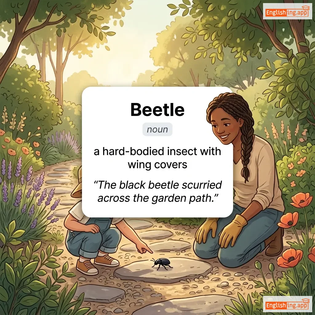 Beetle definition card — visual illustration of the meaning